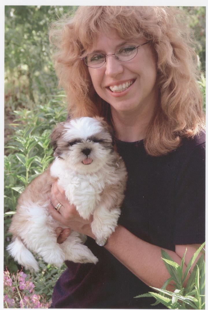 Karen Schut with puppy